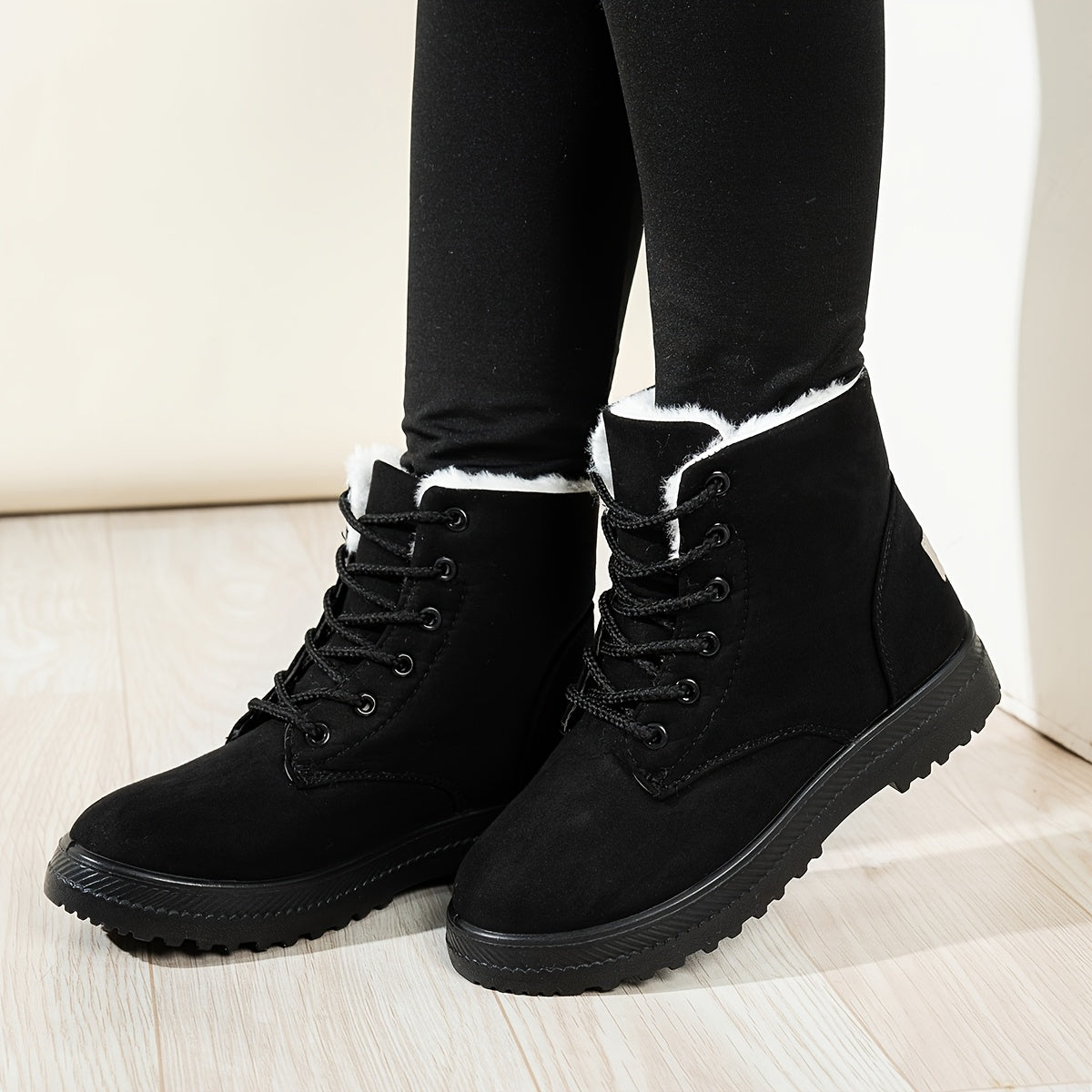 Buty zimowe damskie ocieplane, sznurowane
