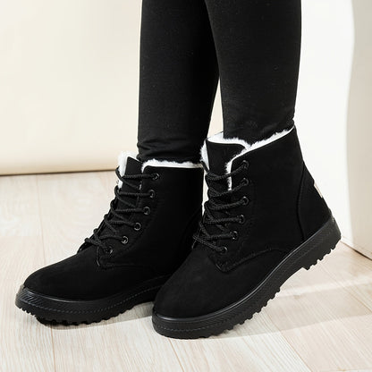 Buty zimowe damskie ocieplane, sznurowane