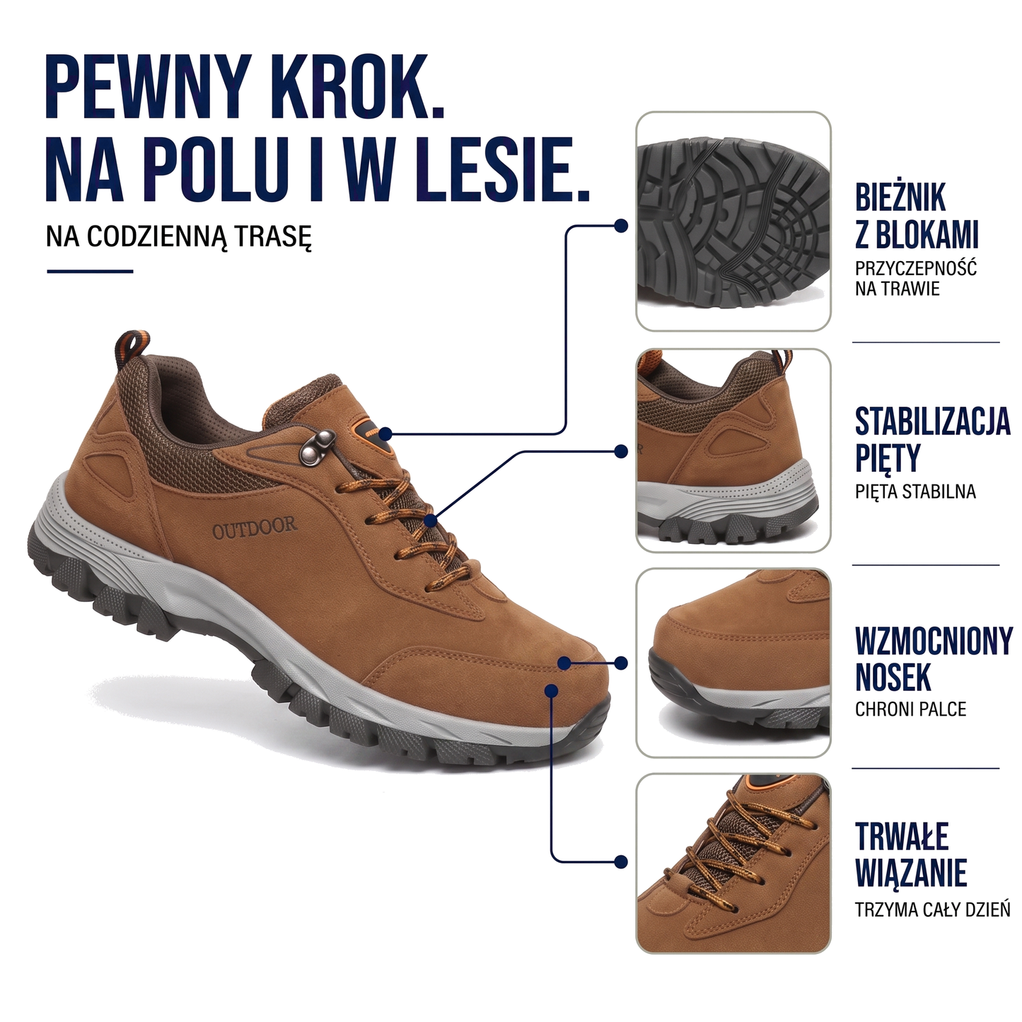 Wodoodporne buty trekkingowe męskie z amortyzowaną podeszwą