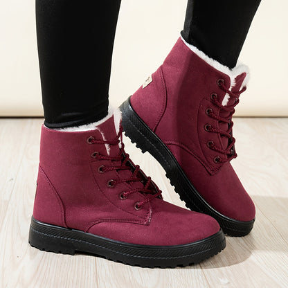 Buty zimowe damskie ocieplane, sznurowane