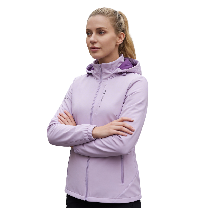 Kurtka jesienna damska softshell z polarową podszewką