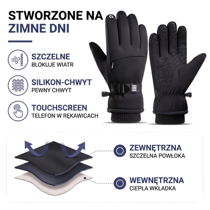 Rękawice narciarskie męskie wiatroszczelne z ekranem dotykowym