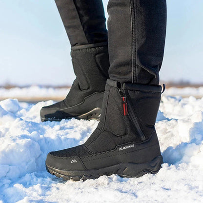 Wodoodporne buty zimowe męskie z zamkiem błyskawicznym