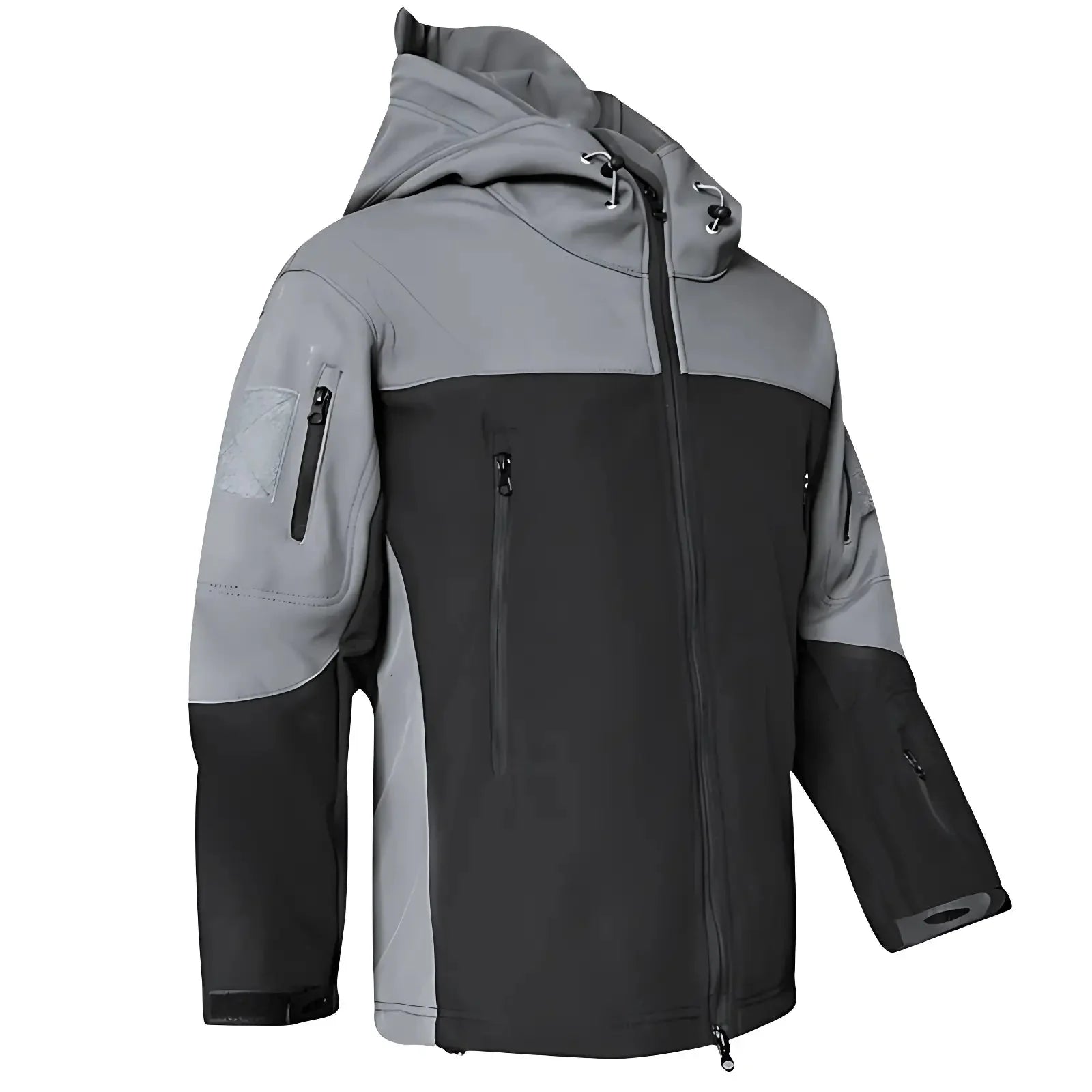 Kurtka softshell męska z polarową podszewką i taktycznym kapturem