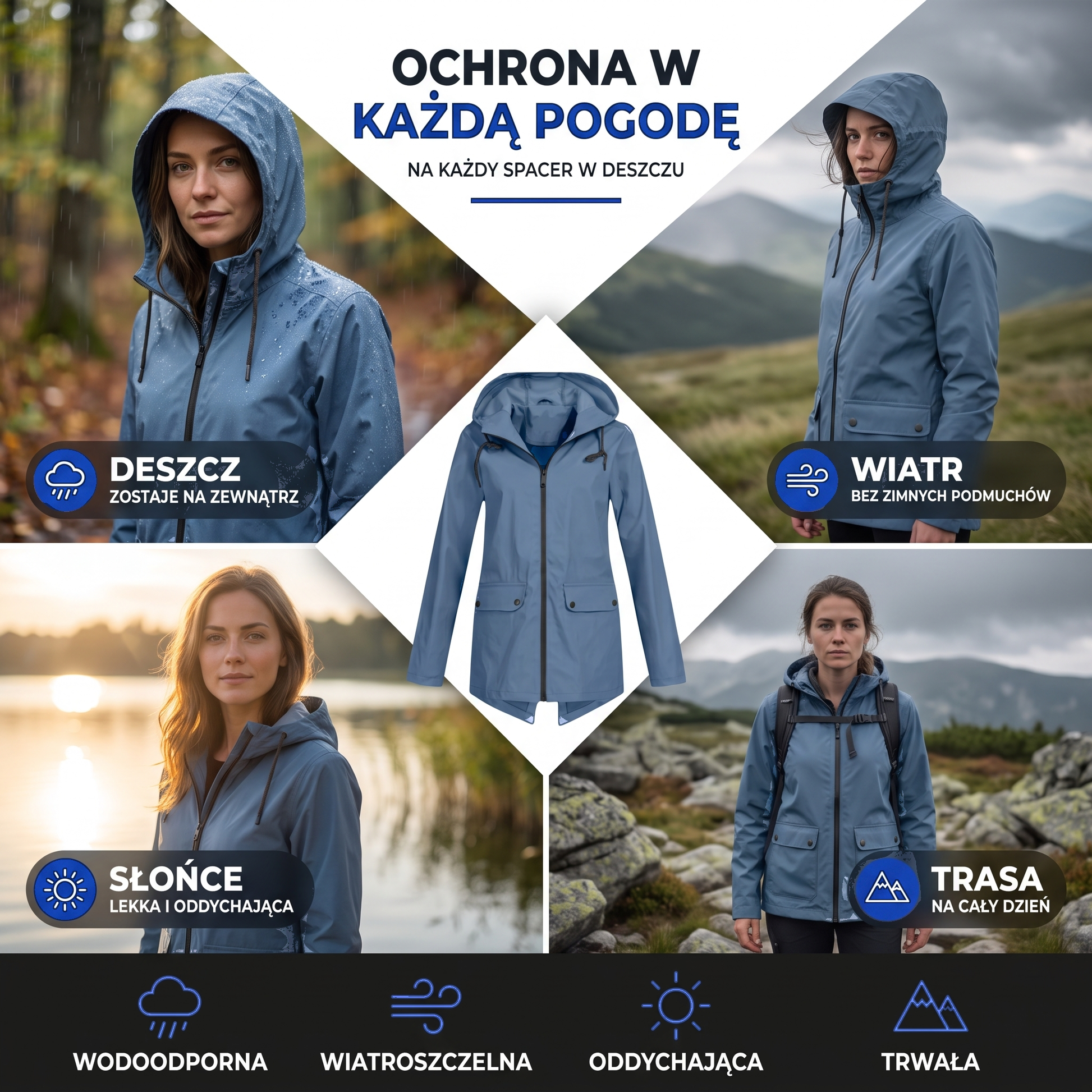 Kurtka przeciwdeszczowa damska - ochrona w każdą pogodę