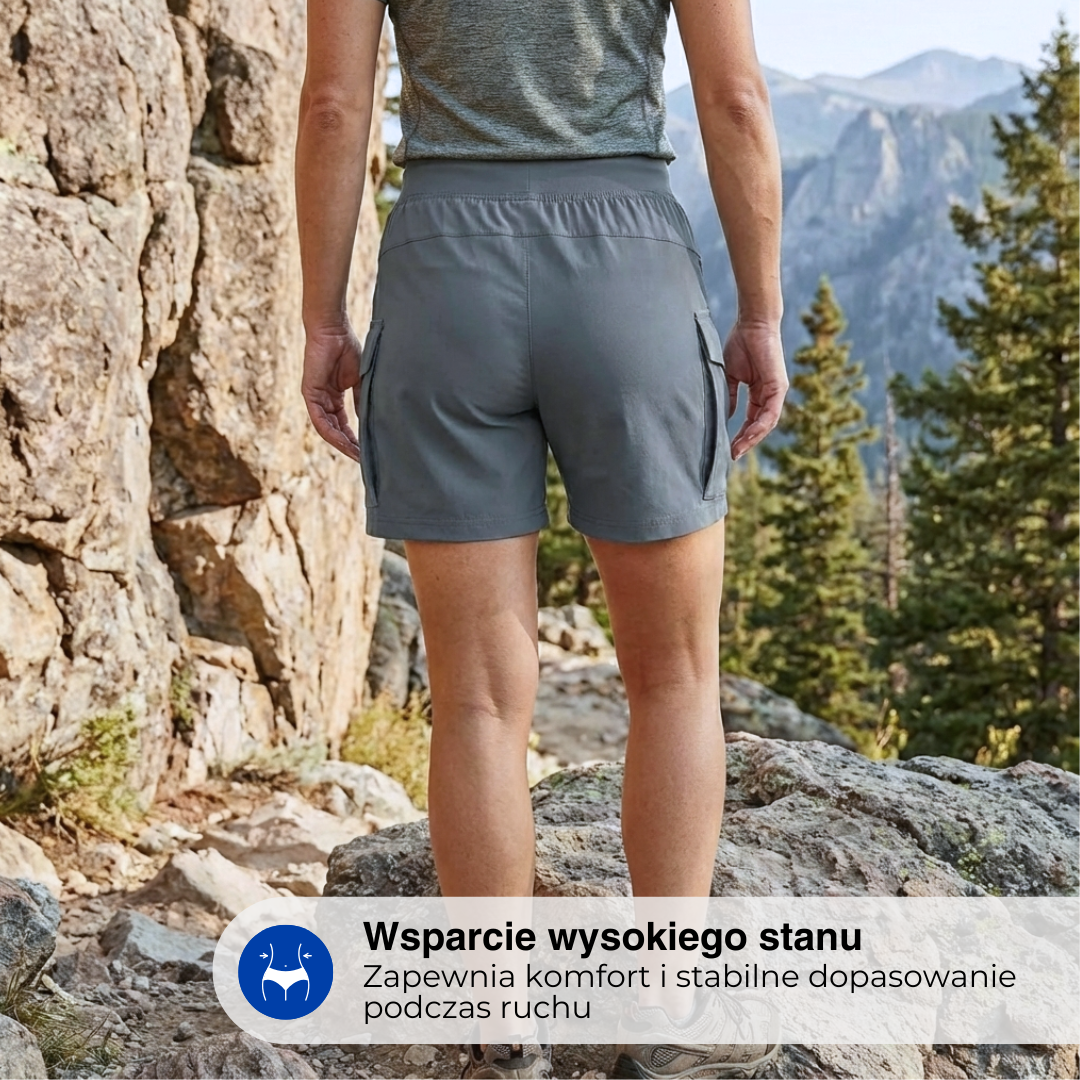 Damskie spodenki cargo outdoor – Wiele kieszeni – Krótkie spodenki