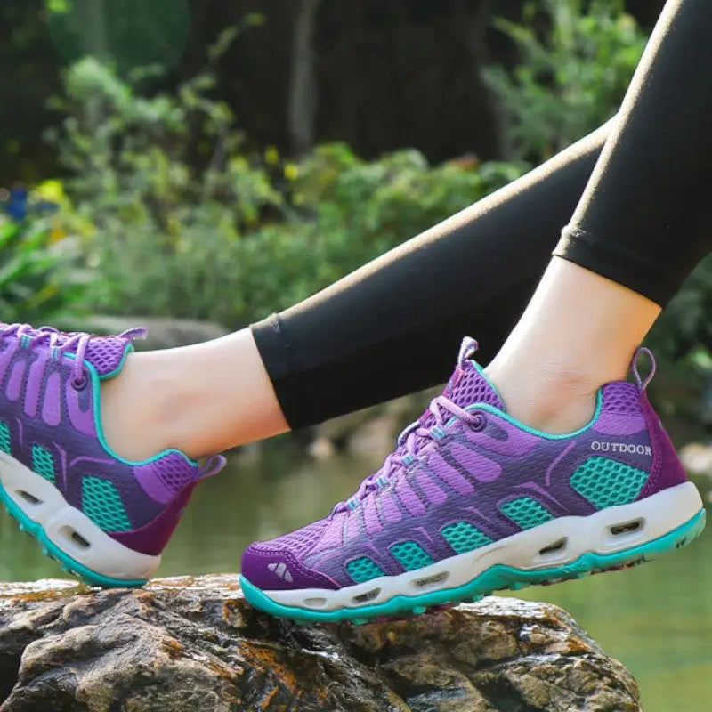 Letnie buty trekkingowe damskie z przewiewną siateczką
