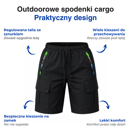 Damskie szorty letnie – Krótkie spodenki – Kieszenie na zamek- 3 Pak