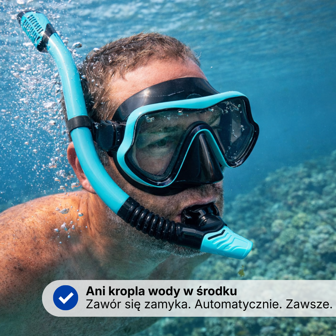 Zestaw do snorkelingu z maską – 180° widzenia HD, szkło hartowane, szczelny