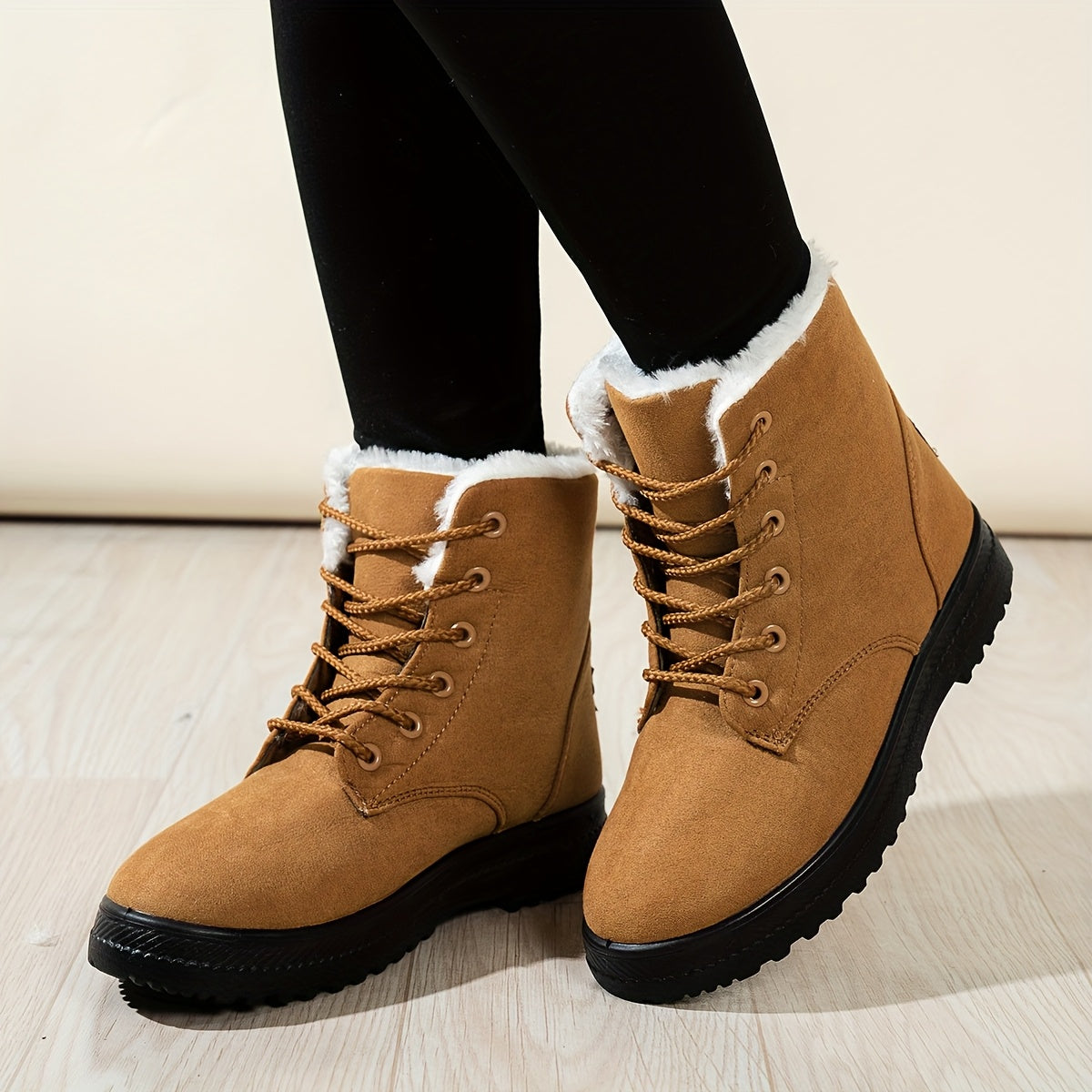 Buty zimowe damskie ocieplane, sznurowane