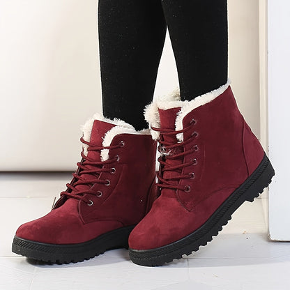 Buty zimowe damskie ocieplane, sznurowane