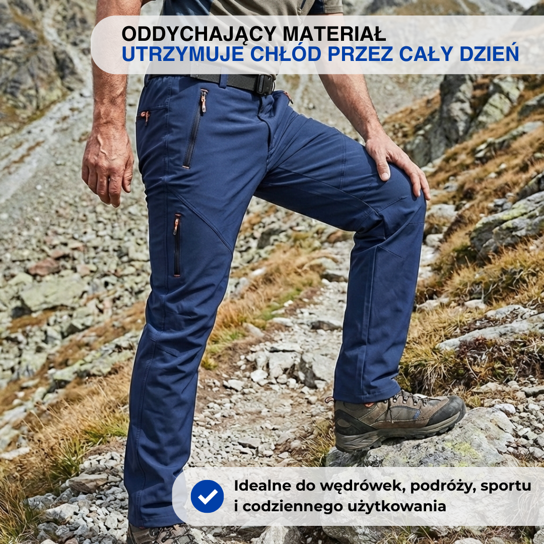 Męskie spodnie trekkingowe outdoor – Oddychające – Outdoor i sport