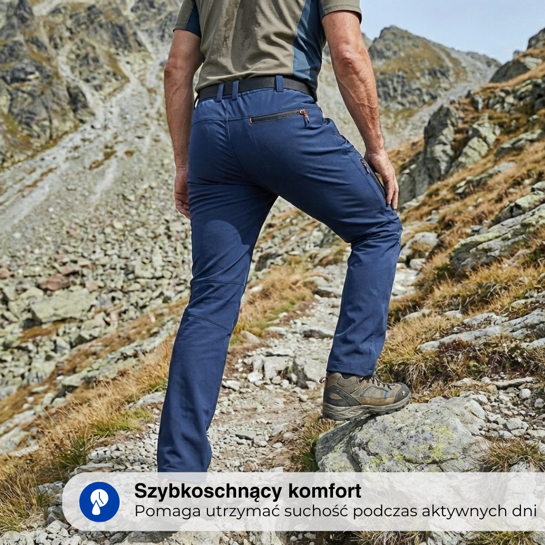 Męskie spodnie trekkingowe outdoor – Oddychające – Outdoor i sport