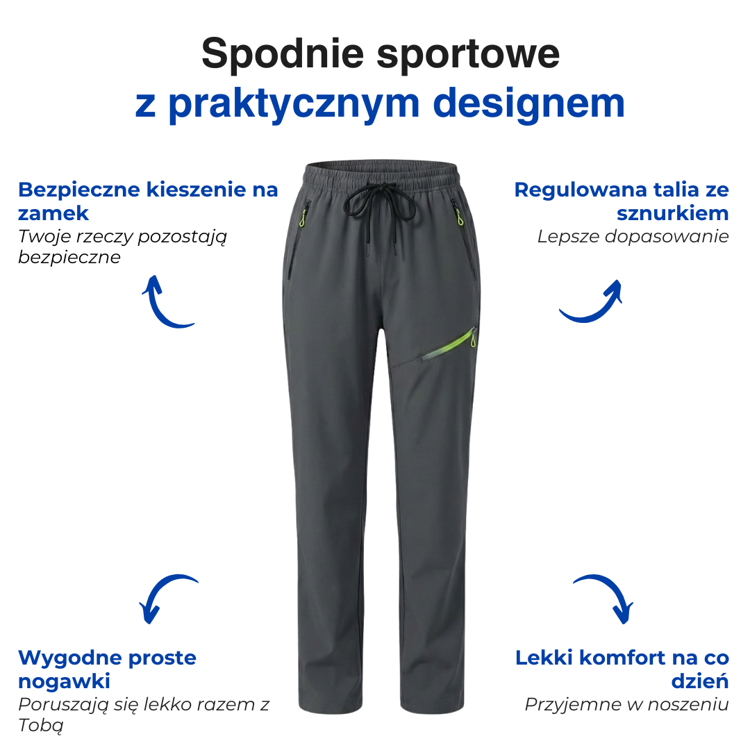 Damskie spodnie sportowe – Proste nogawki – Ze sznurkiem