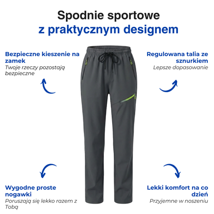 Damskie spodnie sportowe – Proste nogawki – Ze sznurkiem