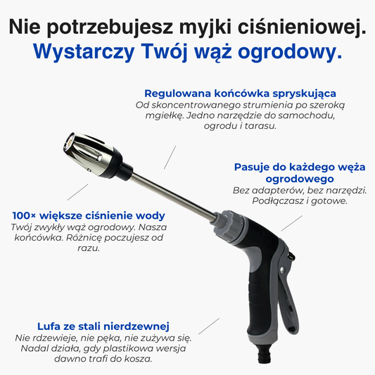 Końcówka ciśnieniowa do węża ogrodowego – mocne czyszczenie pod wysokim ciśnieniem