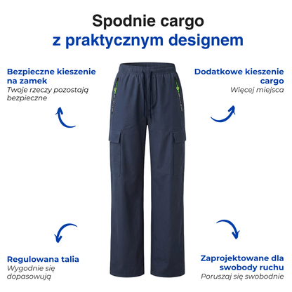 Damskie spodnie cargo – Pas ze sznurkiem – Casual i outdoor
