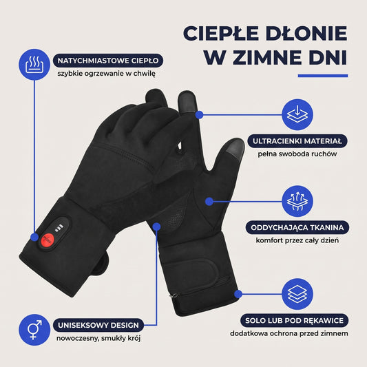 Unisexowe ultracienkie rękawiczki ogrzewane i oddychające – najważniejsze cechy