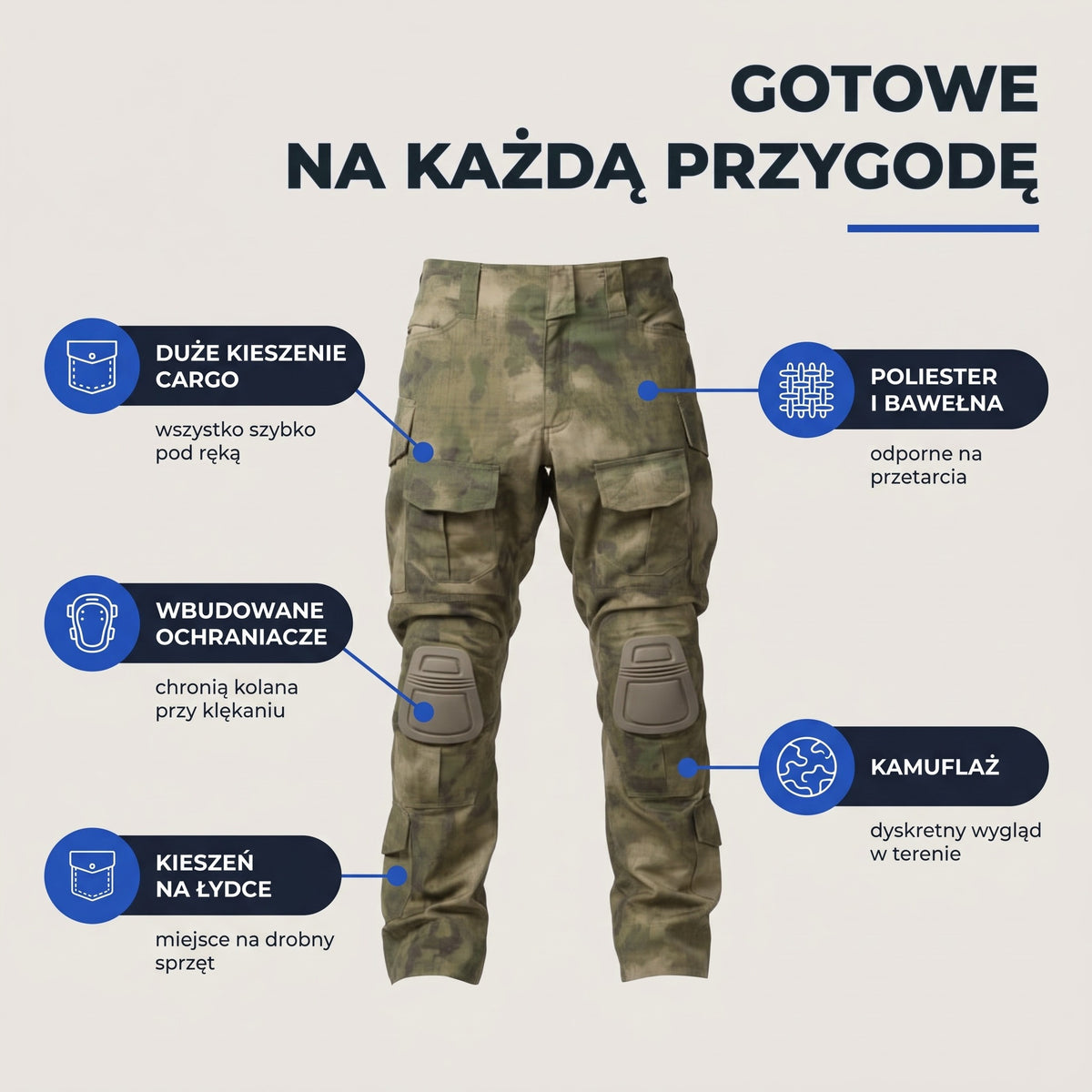 Spodnie cargo taktyczne – najważniejsze cechy