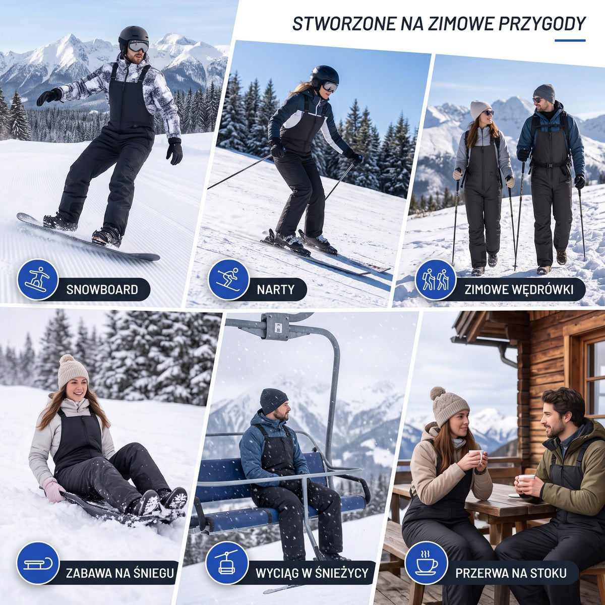 Wodoodporne izolowane śnieżne spodnie – zastosowania