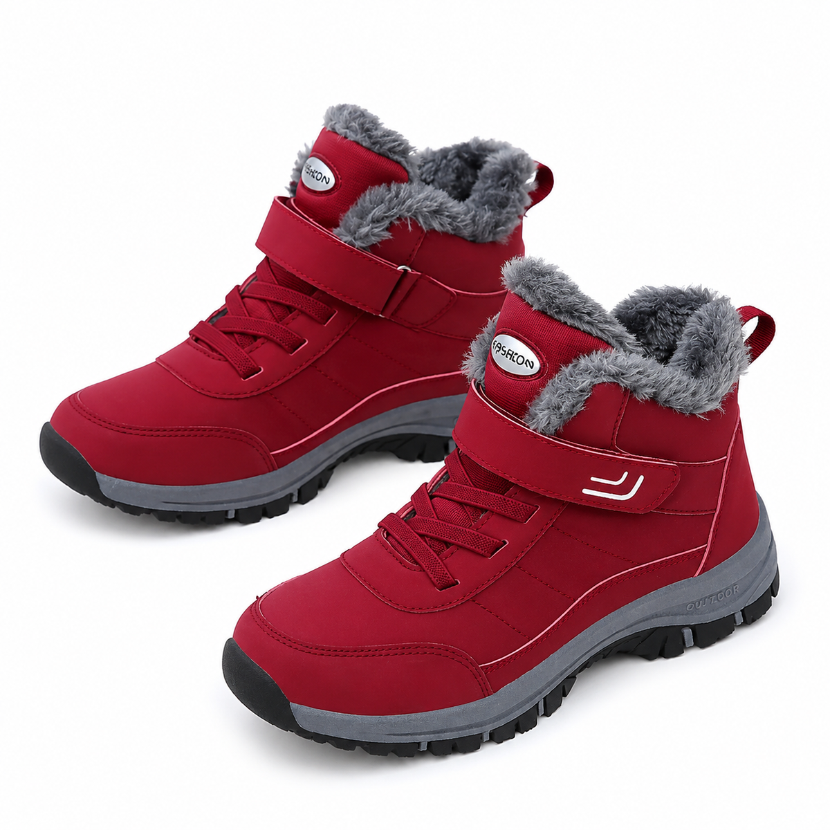 Buty zimowe damskie z rzepem, wodoodporne