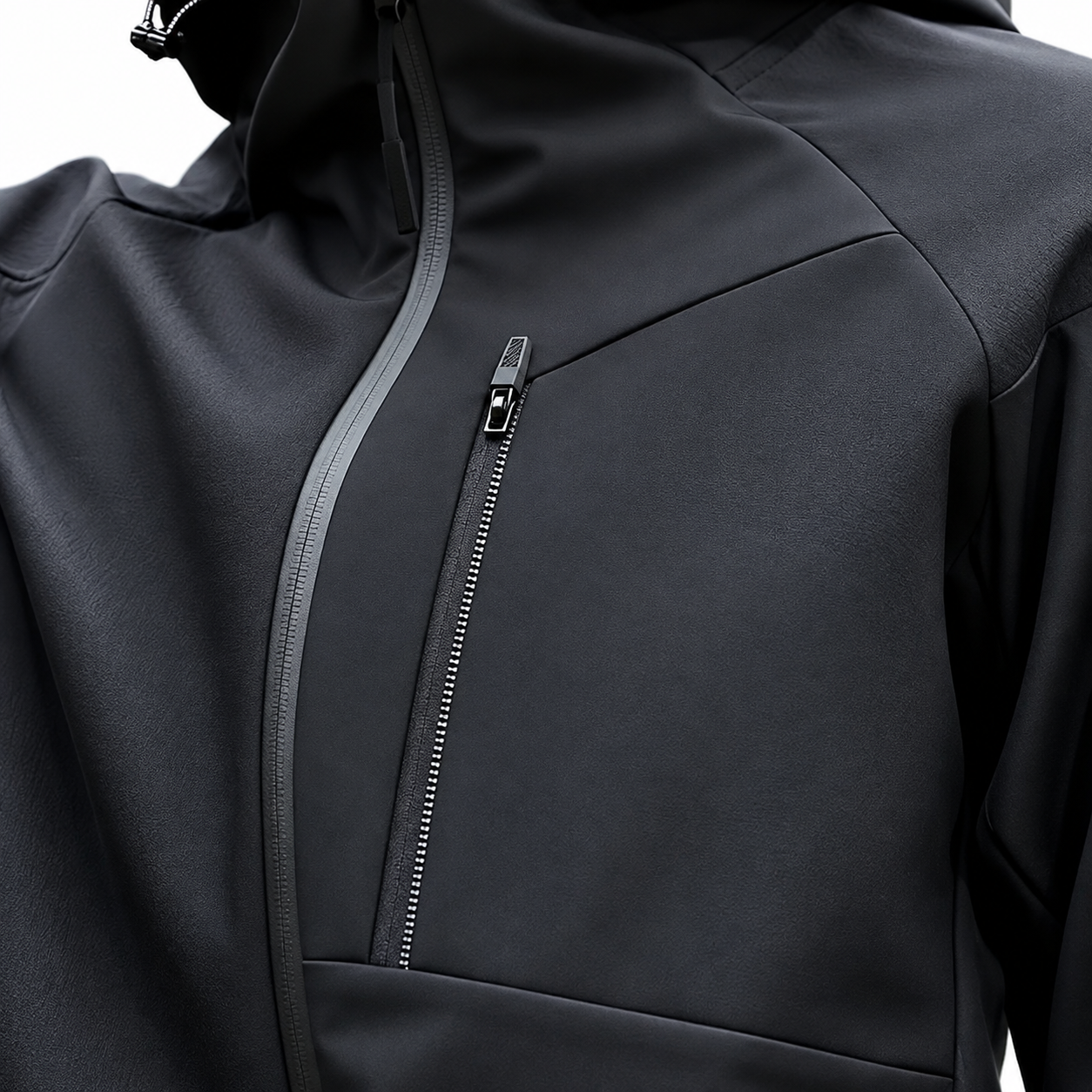 Kurtka jesienna unisex softshell z kapturem