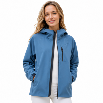 Kurtka jesienna unisex softshell z kapturem