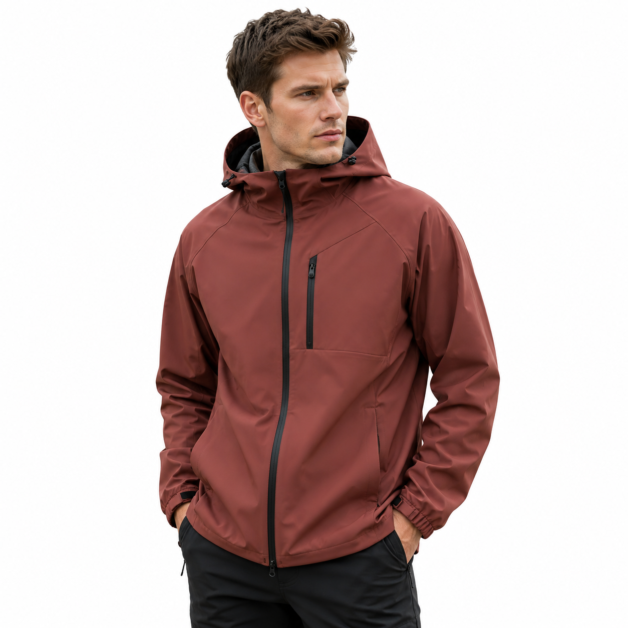 Kurtka jesienna unisex softshell z kapturem
