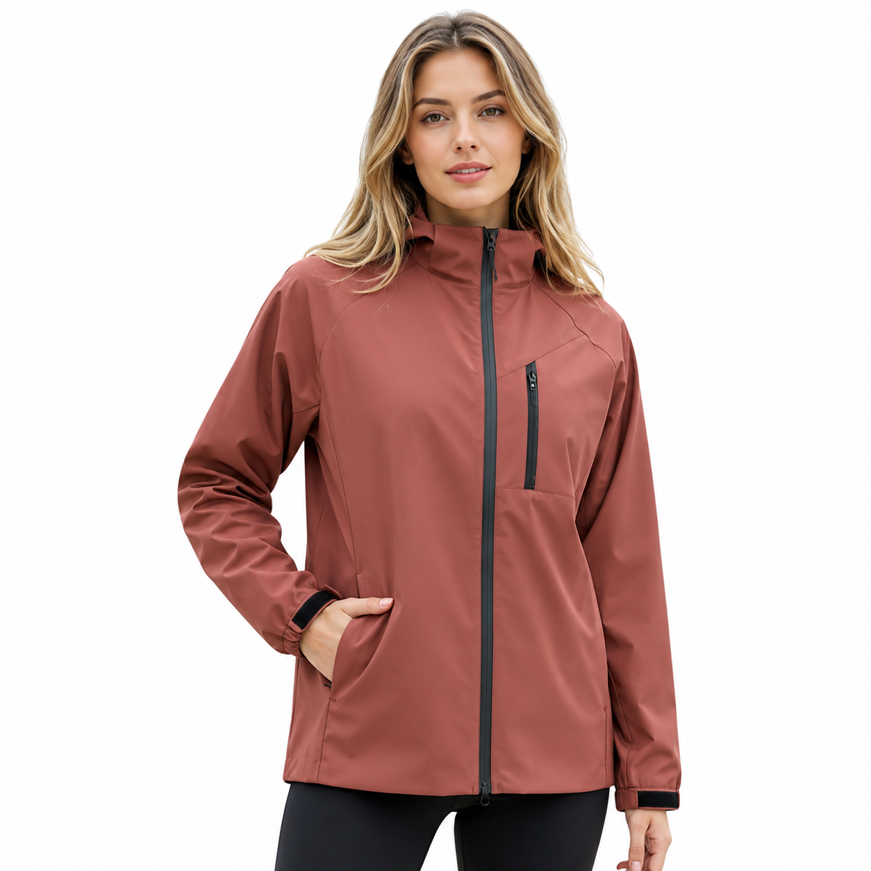 Kurtka jesienna unisex softshell z kapturem