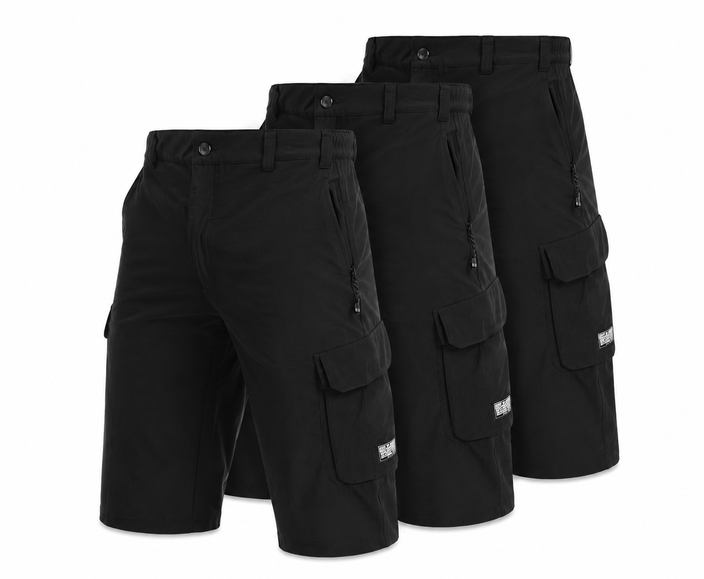 Męskie Szorty Cargo – Lekkie, Szybkoschnące Szorty Outdoor- 3 Pak