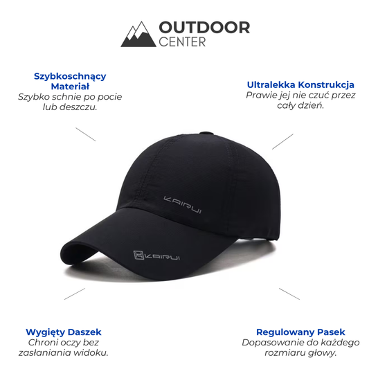 Czapka Sportowa Męska - Szybkoschnąca - Lekki Materiał