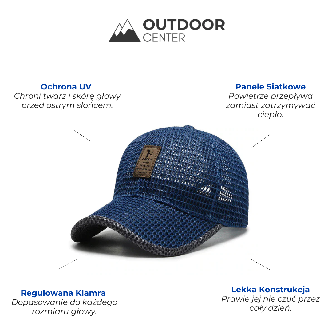 Czapka Trucker Męska Siatkowa - Ochrona UV - Regulowana