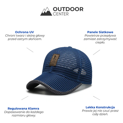 Czapka Trucker Męska Siatkowa - Ochrona UV - Regulowana