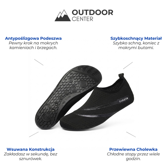 Buty do Wody Amfibijne - Szybkoschnące - Antypoślizgowe