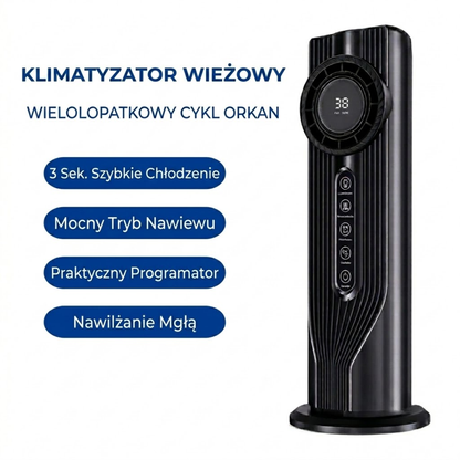 Wentylator Kolumnowy z Nawilżaczem Powietrza – USB, 6 Prędkości i Timer 6-Godzinny