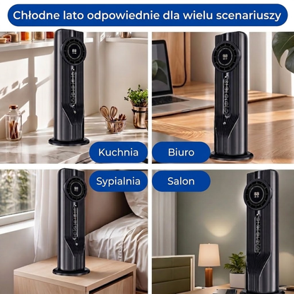Wentylator Kolumnowy z Nawilżaczem Powietrza – USB, 6 Prędkości i Timer 6-Godzinny