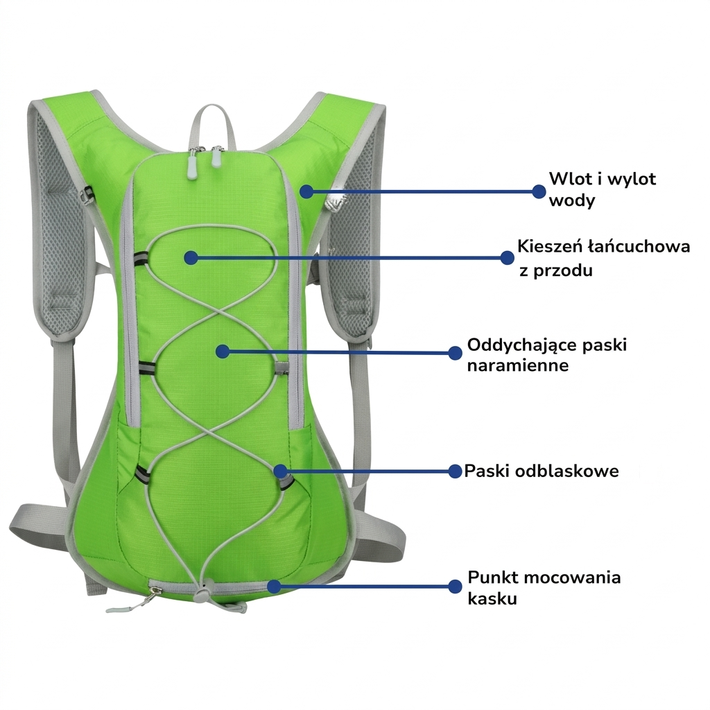 Rowerowy plecak – 15L – Mocowanie na kask