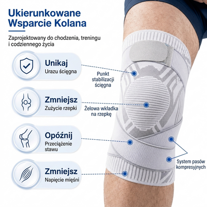 Stabilizator Kolana - Rękaw Uciskowy - Regulowany Pasek