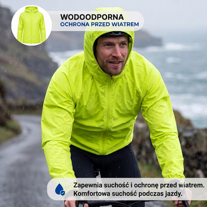 Kompaktowa kurtka rowerowa z kapturem Unisex – Wodoodporna i wiatroszczelna