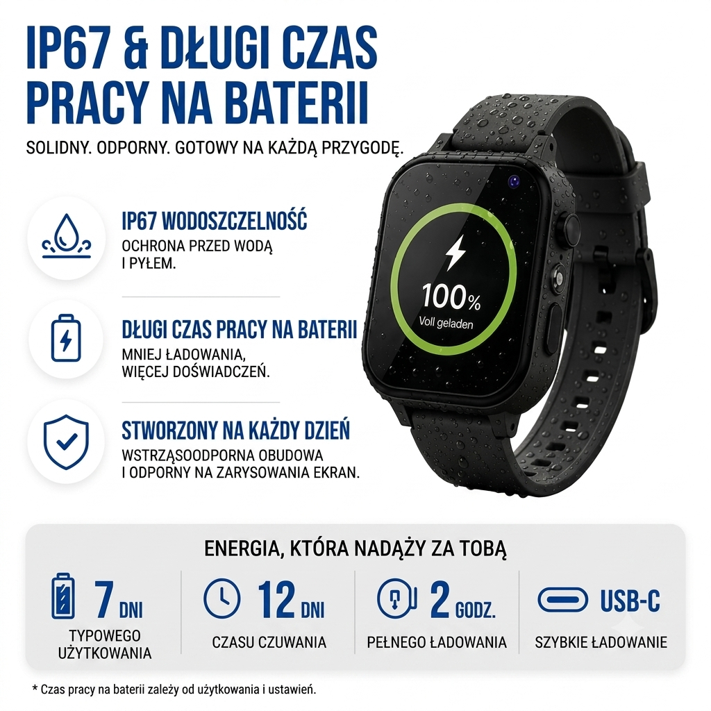Smartwatch dla Dzieci z Lokalizacją, Wideorozmowami i Funkcją SOS