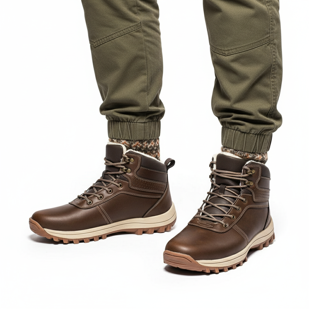 Skórzane Buty – Zimowe Trzewiki – Outdoor Męskie