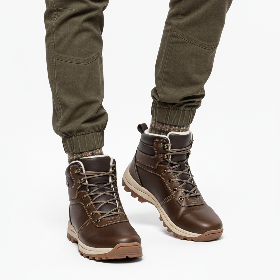 Skórzane Buty – Zimowe Trzewiki – Outdoor Męskie