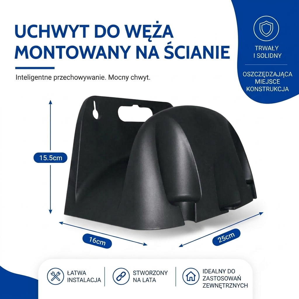 Wieszak na Wąż - Montaż Ścienny do 20M - Bez Plątania