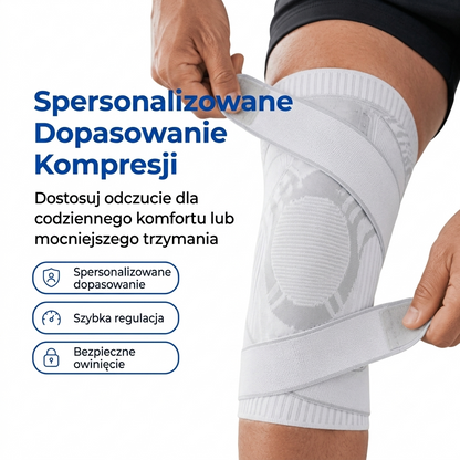 Stabilizator Kolana - Rękaw Uciskowy - Regulowany Pasek