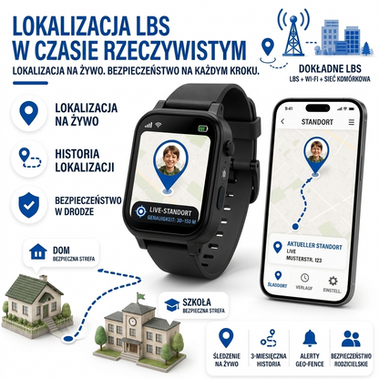 Smartwatch dla Dzieci z Lokalizacją, Wideorozmowami i Funkcją SOS