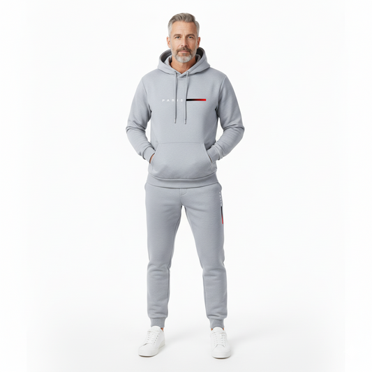 Męski komplet sportowy – Bluza z kapturem i spodnie – Stylowy i wygodny