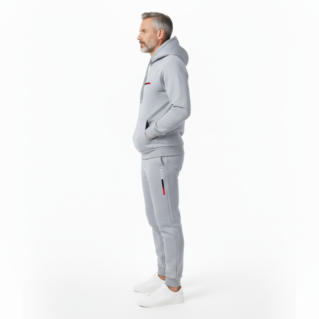 Męski komplet sportowy – Bluza z kapturem i spodnie – Stylowy i wygodny