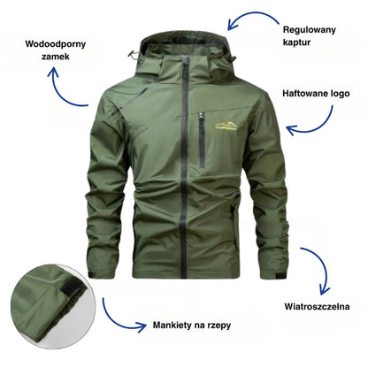 Kurtka Outdoorowa – Wodoodporny Wiatrówka – Płaszcz Trekkingowy