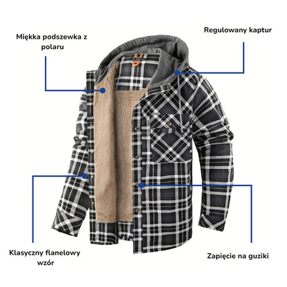 Kurtka flanelowa – ciepła polarowa – męska koszula