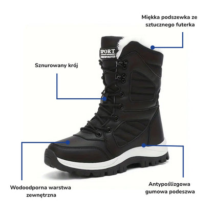 Buty zimowe – wodoodporne ciepłe – damskie śniegowce